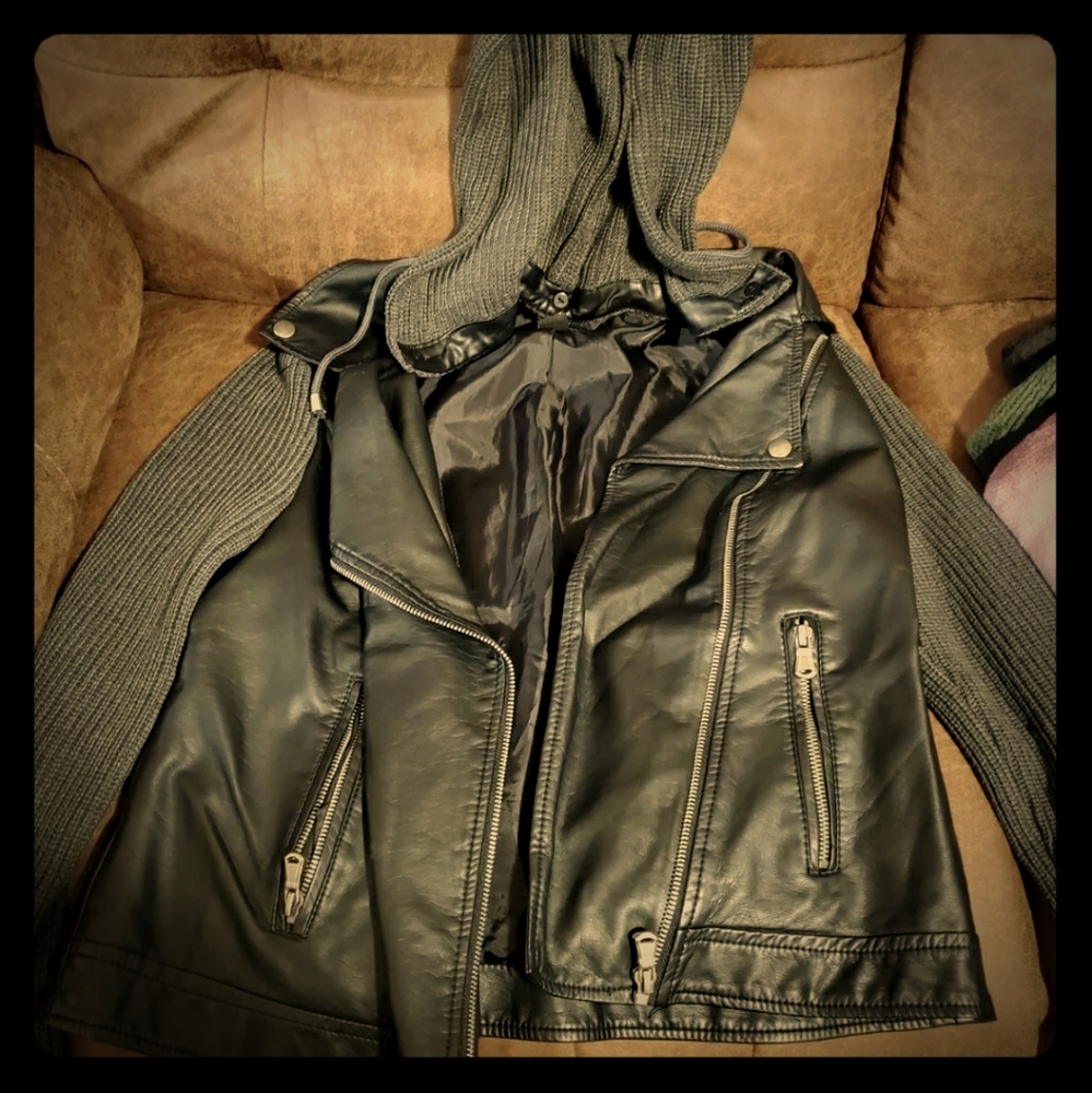 Leather vest jacket